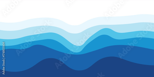 Sea waves layered vector background illustration and sea beach vector illustration.