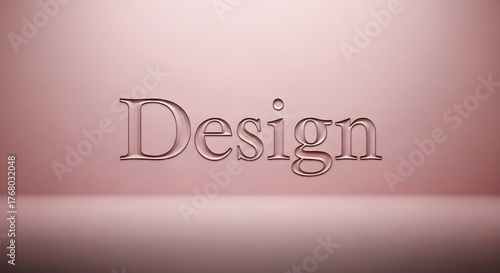 Elegant design word in a rose gold color with a subtle gradient background