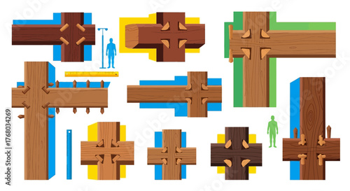 A collection of traditional Japanese wood joinery techniques illustrated.