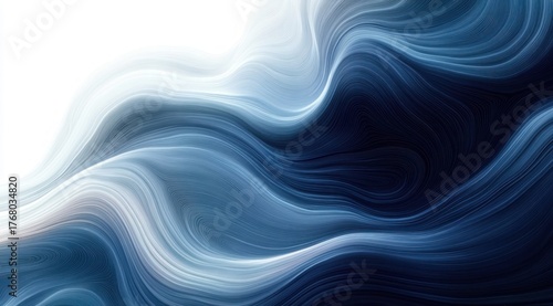 Abstract flowing wave-like lines in varying shades of blue and white creating a smooth, fluid motion effect