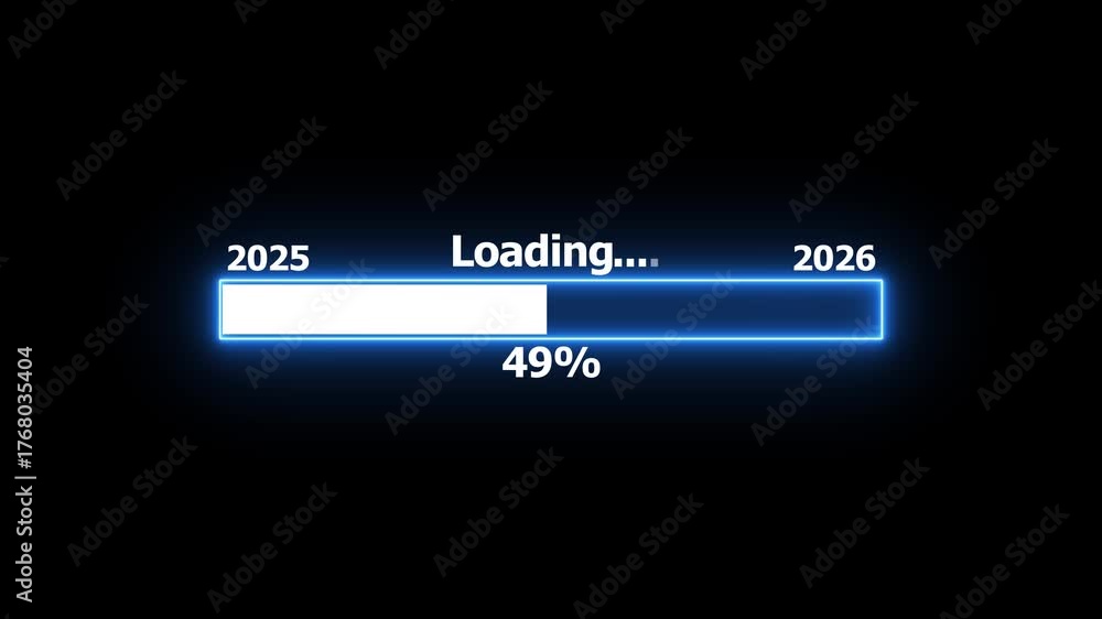 2025 to 2026 New Year Loading Bar Progress From, Concept Exciting ...
