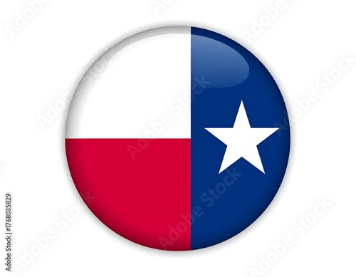 A round, glossy button features a flag with star and stripes design Free Download A round, glossy button features a flag with star and stripes design - GFXLoad