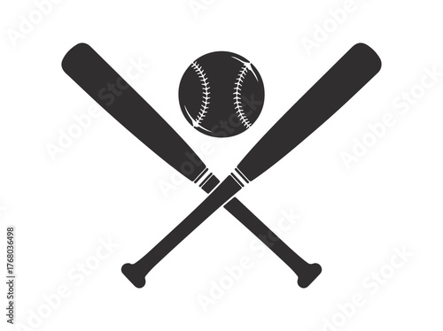 Wooden baseball bat and ball isolated vector illustration