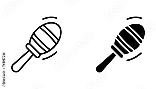 Maracas icon set, music and instrument sign on white background