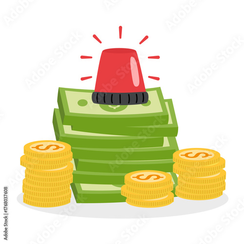 Emergency fund or quick cash concept vector illustration