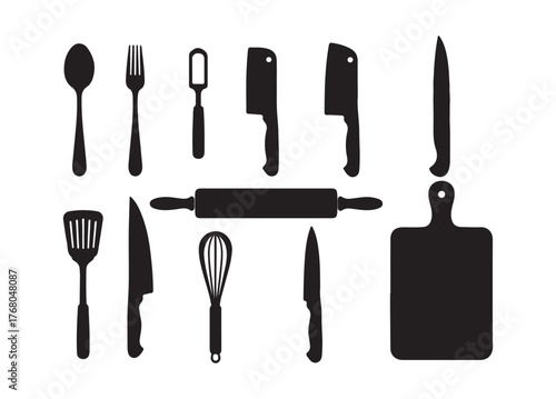 set of kitchen knives