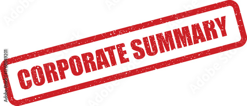 A distressed red rubber stamp mark showing Corporate Summary text, presented in a clear, bold uppercase font