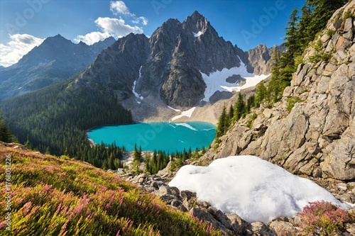 Pristine Alpine Lake with Mountain Reflections