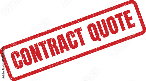 Distressed rectangular stamp featuring the phrase contract quote for pricing estimates in professional business documents