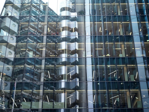 London,UK - October 2, 2025: High-rise buildings  near Leadenhall street in London