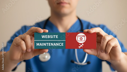 WEBSITE MAINTENANCE. Healthcare website under construction page. Medical Pharmacy Website new concept