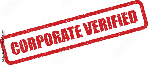 Distressed texture rectangular stamp displaying Corporate Verified text for official business authentication