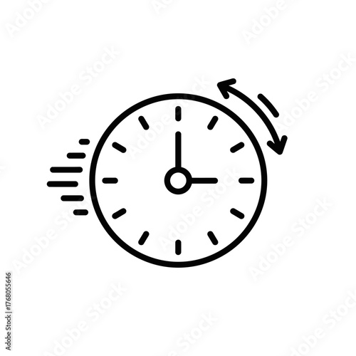 Time Management and Efficiency Clock Icon.