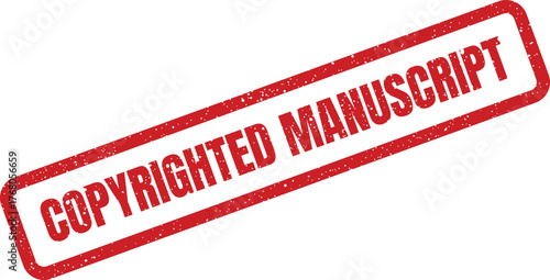 Grunge style rectangular stamp affirming legal protection for a written manuscript or literary work