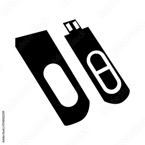 usb stick glyph icon vector illustration