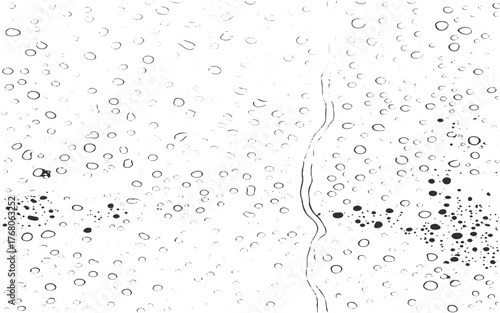 rain drops on the transparent grunge background.