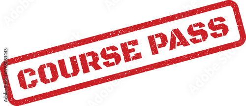 Red grunge effect rubber stamp with text granting official permission or access to an educational course