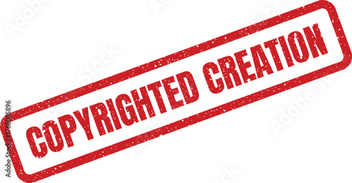 Red textured rectangular rubber stamp indicating a legally protected original creation or unique artistic work