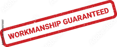 A textured official rubber stamp mark prominently displaying the assuring phrase WORKMANSHIP GUARANTEED for service quality