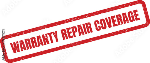 Authentic looking warranty repair coverage stamp confirming included maintenance and post purchase service protection