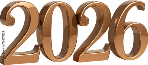 Elegant bronze 2026 new year graphic symbolizes future goals and success ahead of time