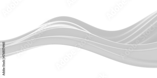 Abstract fluid waves in white presenting minimalist design aesthetics for creative art concepts. 3d render