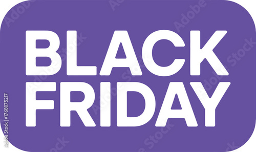 Purple Black Friday logo, modern flat design, isolated on white background