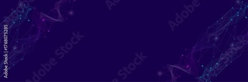 Vector creative idea banner concept for internet technology. Abstract tech network connection dots. Digital technology background.