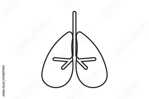 Lung Icon, Breath lungs vector on white background.