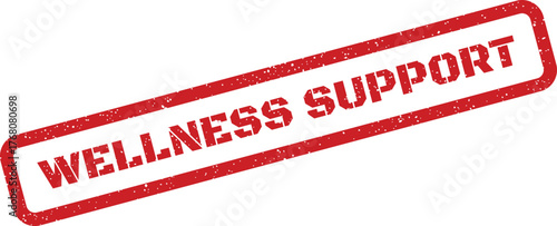 Distressed textured rubber stamp showcasing wellness support for health guidance and personal well being assistance