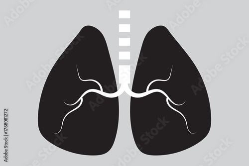 Lung Icon, Breath lungs vector on white background.