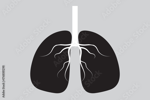 Lung Icon, Breath lungs vector on white background.