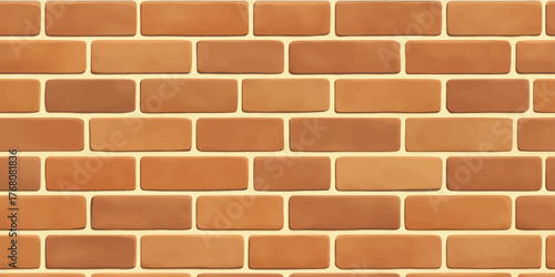 Cartoon brick wall texture, warm earth tones, minimalist background design
