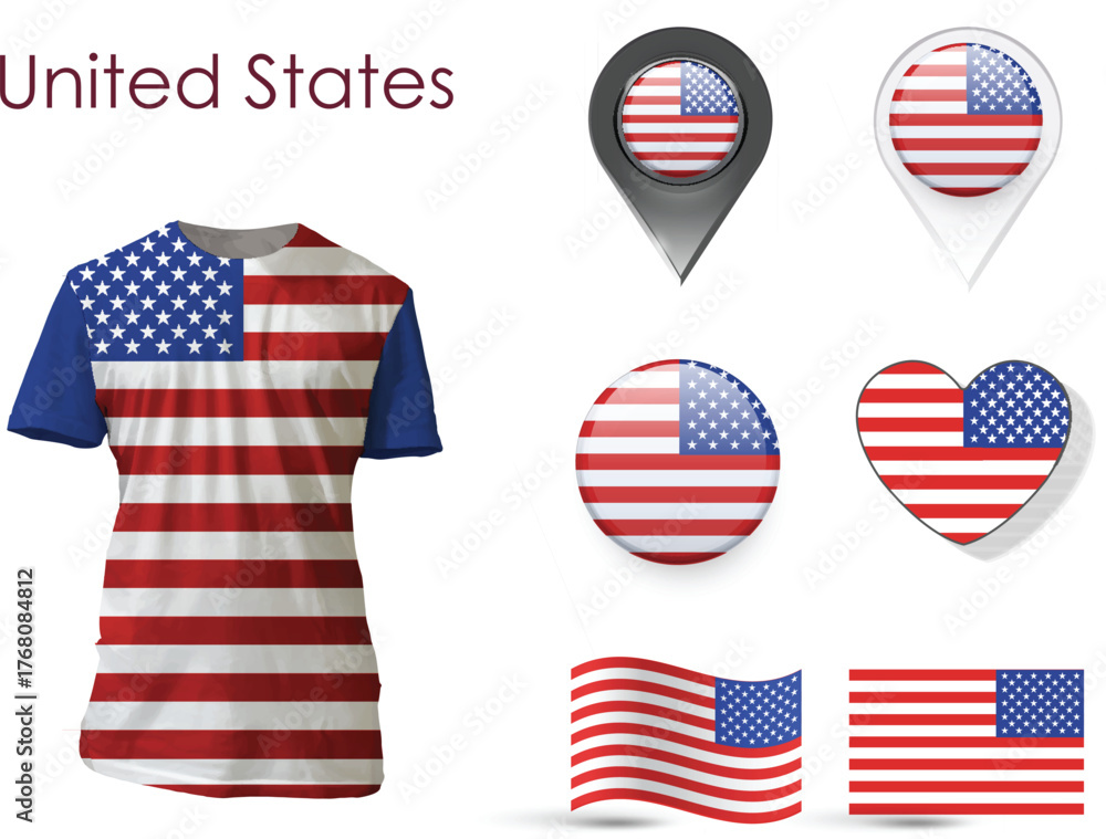 Obraz premium american flag icons