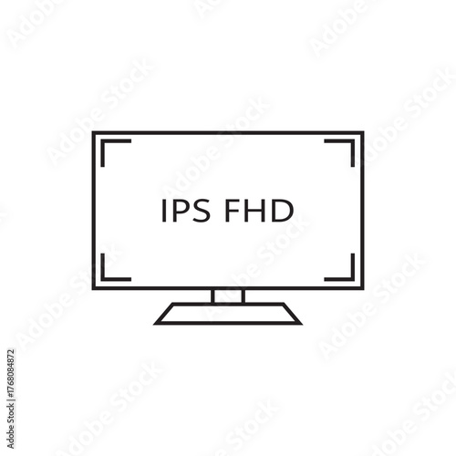 ips full hd monitor screen technology icon vector element design
