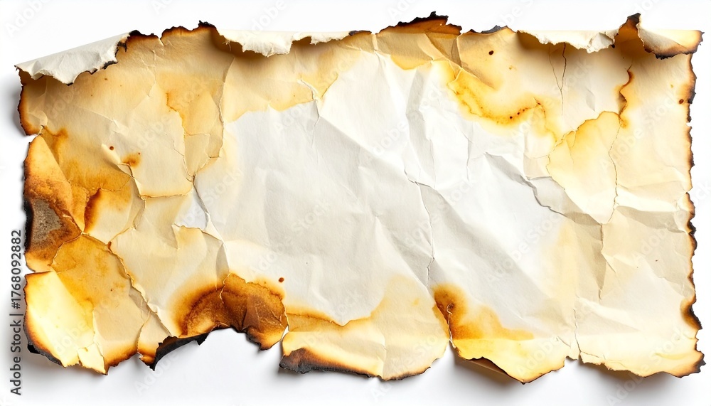 Fototapeta premium Burnt and Wrinkled Paper Texture 