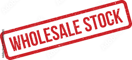 Grungy texture stamp displaying wholesale stock availability for businesses seeking bulk product inventory