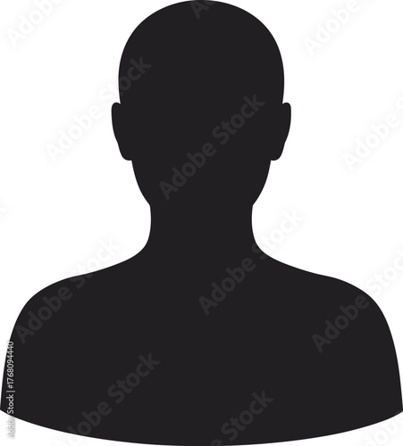 Silhouette, profile, avatar, human, person, blank face, placeholder, black figure, headshot, anonymous, icon, vector, flat, minimal, identity, generic, white background, digital, concept, abstract