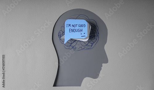 Konstfotografi Mind, Mental Health and Self Talk Concepts