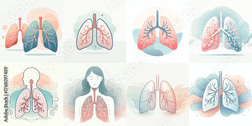 vector set of pneumonia day