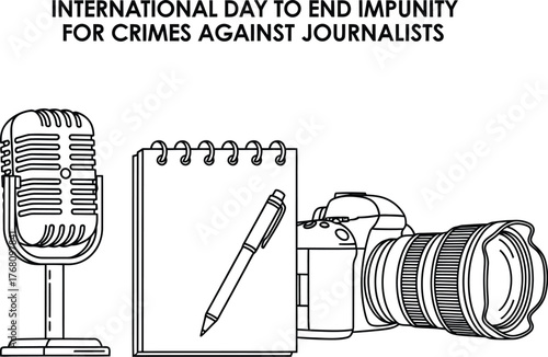 Vector art of international day to end impunity for crimes against journalists