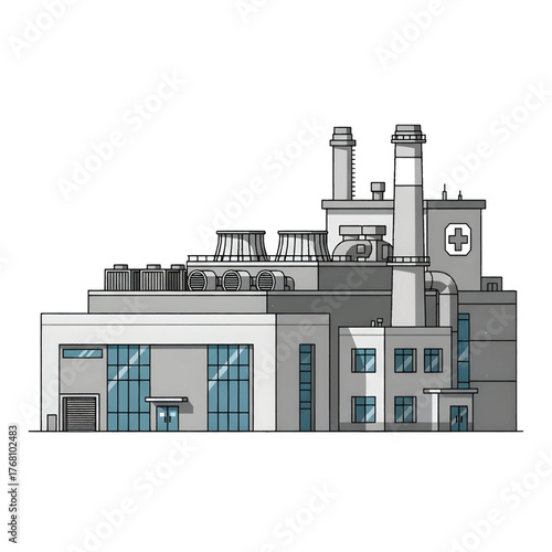 Utility and Power Plant Building for a Hospital