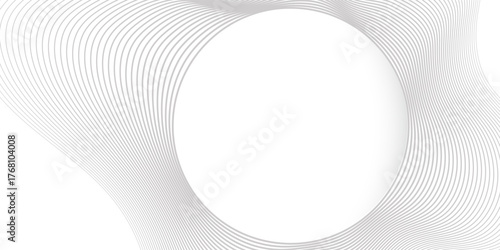 Circle with wave line pattern flowing background in concept of music, technology, ai, futuristic