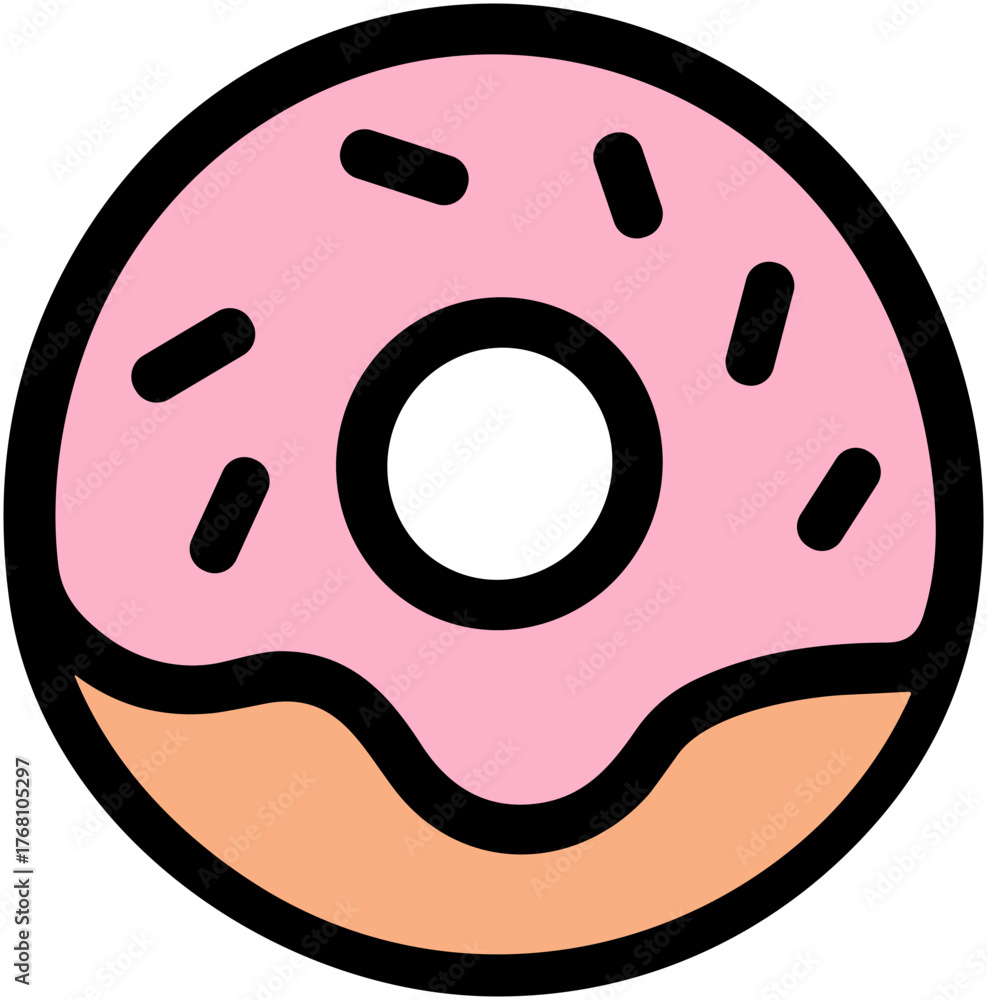 Fototapeta premium Donut Icon: Sweet Dessert Illustration