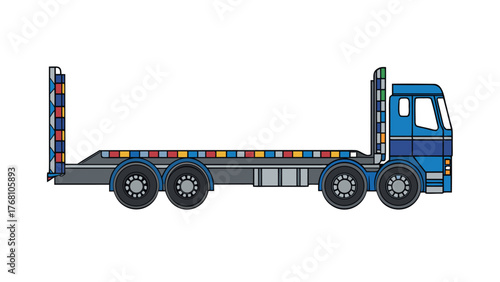 A white background features an isolated wooden toy truck model, perfect for a delivery or transport vector illustration