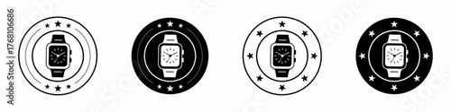 Watch icon template design. Watch flat design template for business. Stock vector