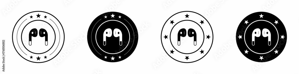 Obraz premium Headphone icon template design. Headphone flat design template for business. Stock vector