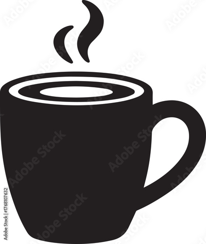 Steaming Cup of Black Coffee Icon