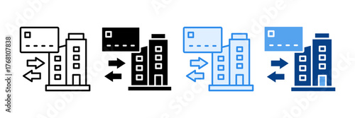 B2B Payment System Icon Set Multiple Style Collection