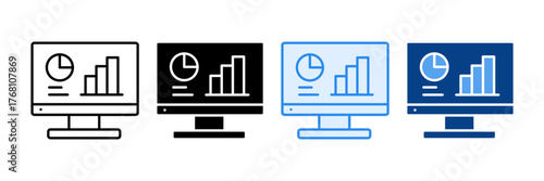 Market Analytics Icon Set Multiple Style Collection